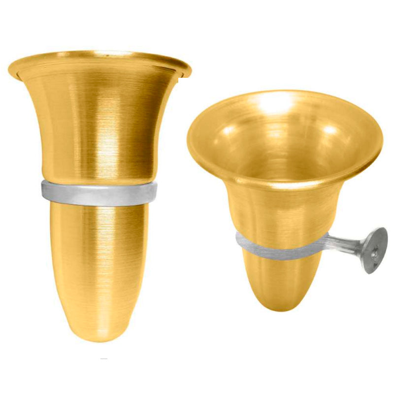 Florero Cónico de Aluminio Dorado